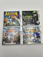Lot of 4 Nintendo DS AUTHENTIC Cases & MANUALS ONLY, NO GAMES Luigi sonic Rayman