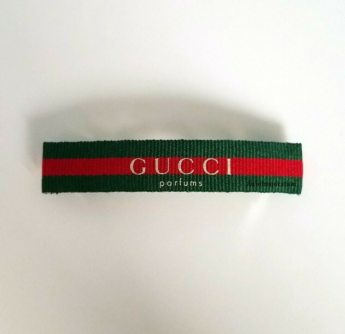 Authentic Gucci signature red green and gold grosgrain ribbon
