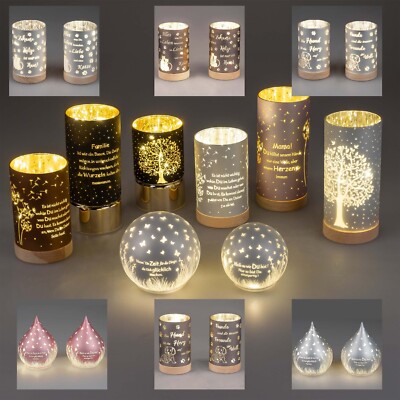 Deko-Licht o. Deko-Kugel mit Spruch LED-Licht + Dekor Glas formano Tischdeko