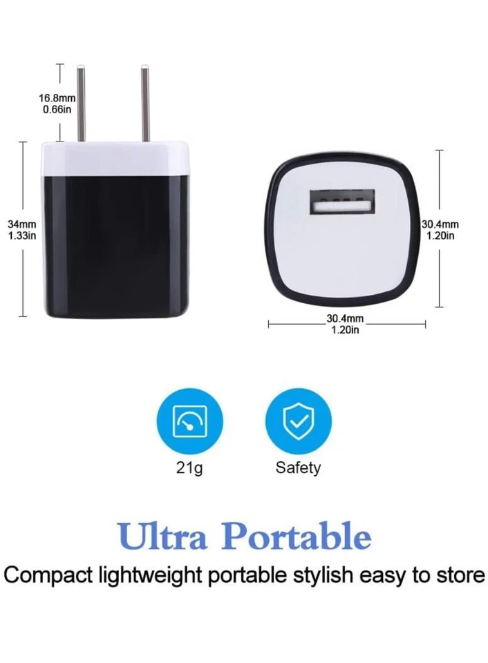 LOTE Blanco 1A Adaptador de Corriente USB Cargador de Pared Hogar Enchufe EE. UU. PARA iPhone 6 7 8 X XS Foto 4 de 4