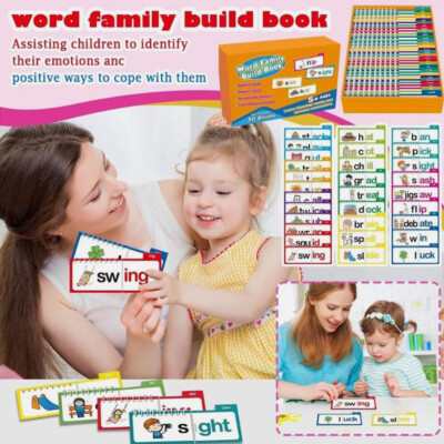 30 Read And Rhyme Flip Books Word Family Build Book Educational Reading Games ET