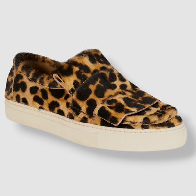 $700 DRIES VAN NOTEN Women's Beige Leopard Fur Sneaker