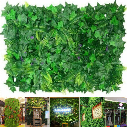 Fake Artificial Green Wall Vertical Screen Plants Hedge Boston Ivy Mat 40*60cm - Picture 1 of 22