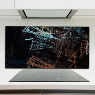 Wohnkultur abstrakte Dreiecke Küchenrückwand Spritzschutz Glas 120x60