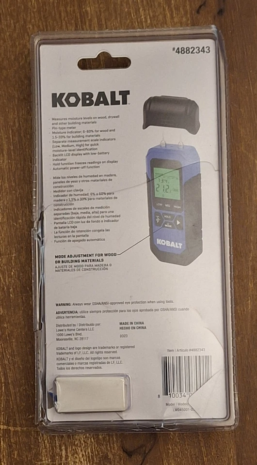 KOBALT TOOLS 4882343 PIN-TYPE DIGITAL MOISTURE METER - Image 2 of 2