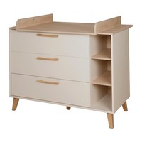 Wickelkommode Wickeltisch Mit Aufsatz 3 Schubladen Cashmerebraun 117 X 103 Cm