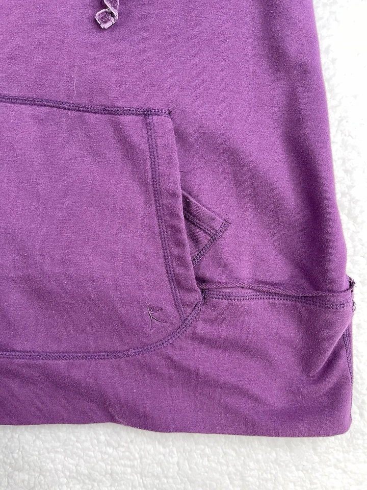 DANSKIN NOW Hoodie Large (12-14) Women Activewear Casual Pocket Soft Purple - Image 4 of 4
