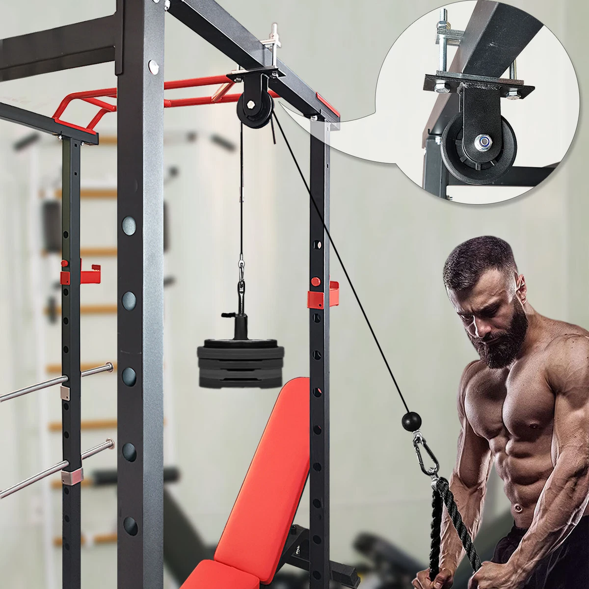 Home gym cable pulley system hot sale