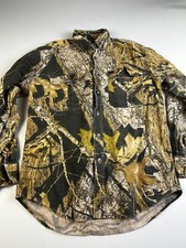 Vintage SafTbak Mens Large Mossy Oak Camo Button Up Hunting Retro Made In USA