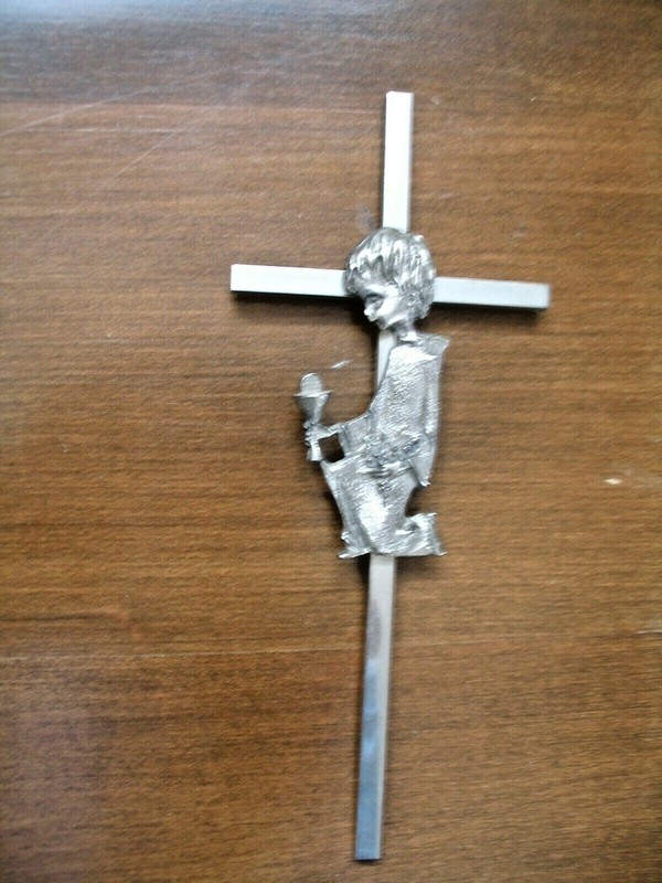 Boy’s 6" Silvertone First Communion Wall Cross