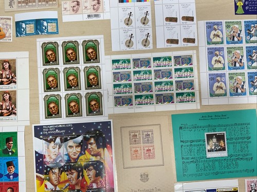 Música famosa y músicos en estampillas y mini hojas MNH como nuevo X56 artículos L844 - Imagen 8 de 21