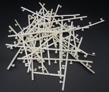 AURORA TJET AFX WHITE GUARD RAIL LOT  40 PC VARIOUS SIZES  NO BROKEN POSTS