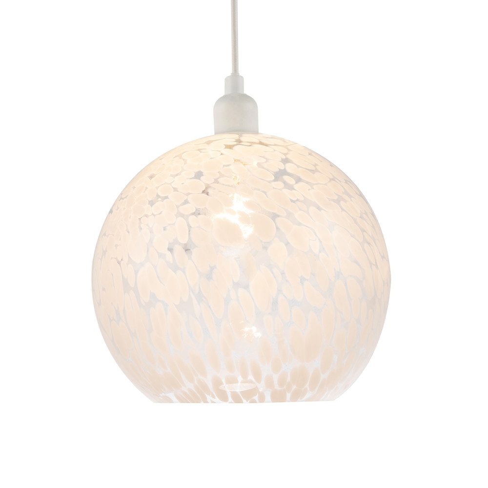 Modern Opal White Snowflake 25cm Glass Pendant Ceiling Lighting Shade by Happ...