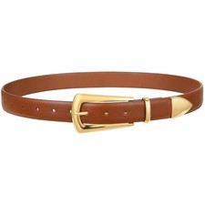 Women's Leather Belt Fashion Casual Office Faux Suede Waist Belt with Elongat...