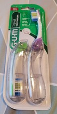 GUM Folding Compact Travel Toothbrush Soft Bristles Tongue Cleaner - 2 Pack