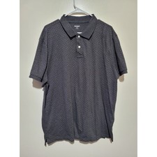 Old Navy Polo Shirt Mens XXL Charcoal Grey Classic Fit Micro-Dot Pique