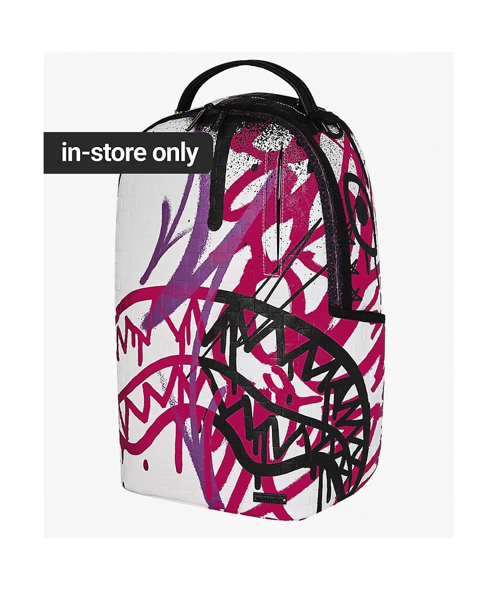 Sprayground Graffiti Mayhem Remix Backpack🔥New White Bookbag