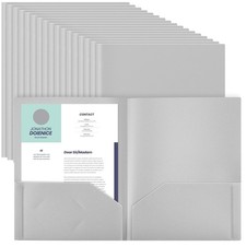 150 Pcs Plastic Folders with Pockets, Two Pocket Folder Fit 8.5 x 11 Inch Let...