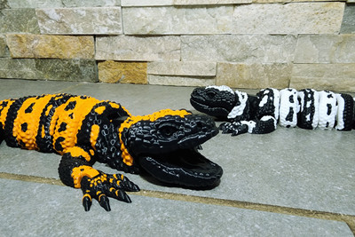 3D-Printed Articulated Gila Monster   Flexible Body & Movable Mouth