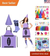Simple and Fun Light Purple Crayon Costume Set for Adults - Perfect for Events