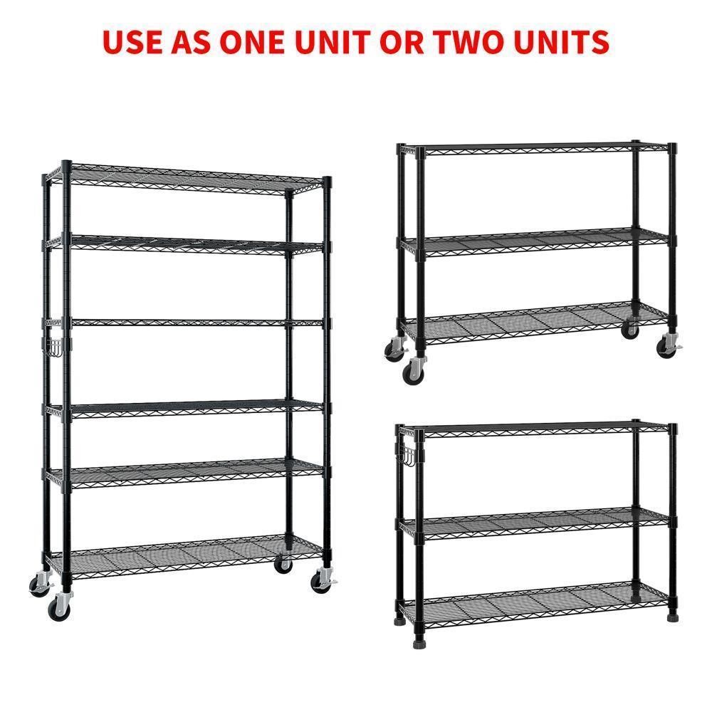82" H Commercial 6-Tier Heavy Duty Adjustable Storage Shelf Rack for Garage