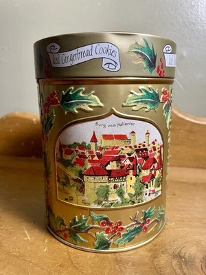 Vintage Lambertz Gingerbread Cookies Tin With Working Music Box