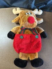 Reindeer/Moose Plush Christmas Stocking 3D Stuffed Vintage 1980s