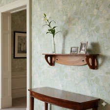 Mensola Liberty Antica Rovere Italia Inizio XX Secolo Originale