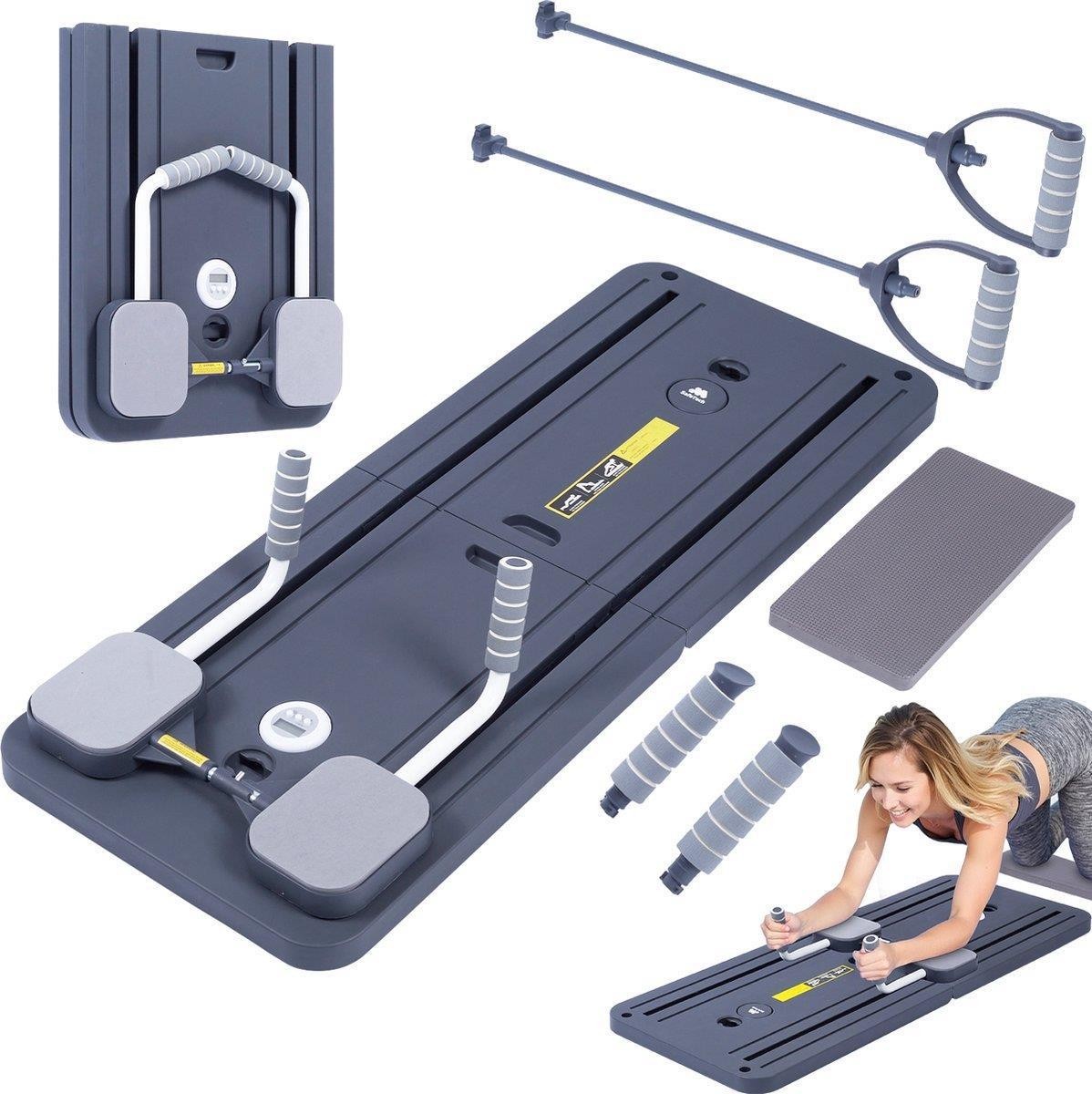 8 in 1 Multifunctional Fitness Board Pilates Reformer Set Home Workouts Grey