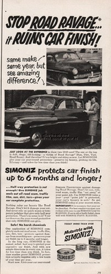 #ad 1951 Simoniz Car Wax Stop Road Ravage Vintage Photo Print Ad $11.99