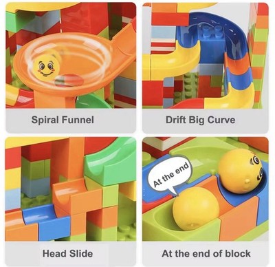 Marble Race Run Building Blocks   DIY Ball Track Maze Set (168 366 PCS)