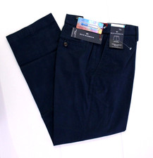 Pantaloni chino M&S uomo blu porto vita attiva vestibilità regolare ~vita 46/gamba 33