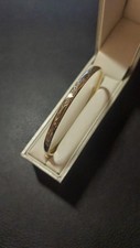 9ct Yellow Gold Oblong Bangle - Engraved Detail - Size In Images - 4.82 Grams