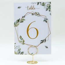 Wedding Table Numbers 1-20 for Wedding Reception with Gold Holders Eucalyptu...