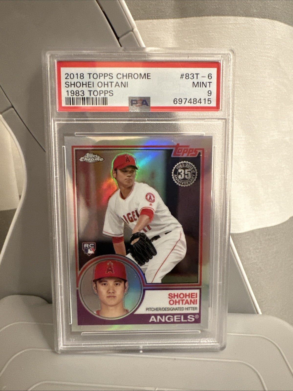 2018 Topps Chrome - 1983 Topps Refractor Shohei Ohtani #83T-6 (RC) PSA MINT 9