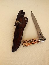 Gr.Verl&auml;ngerungsmesser Hirschhorn?mit Lederscheide, welche Edelmarke? von 1965