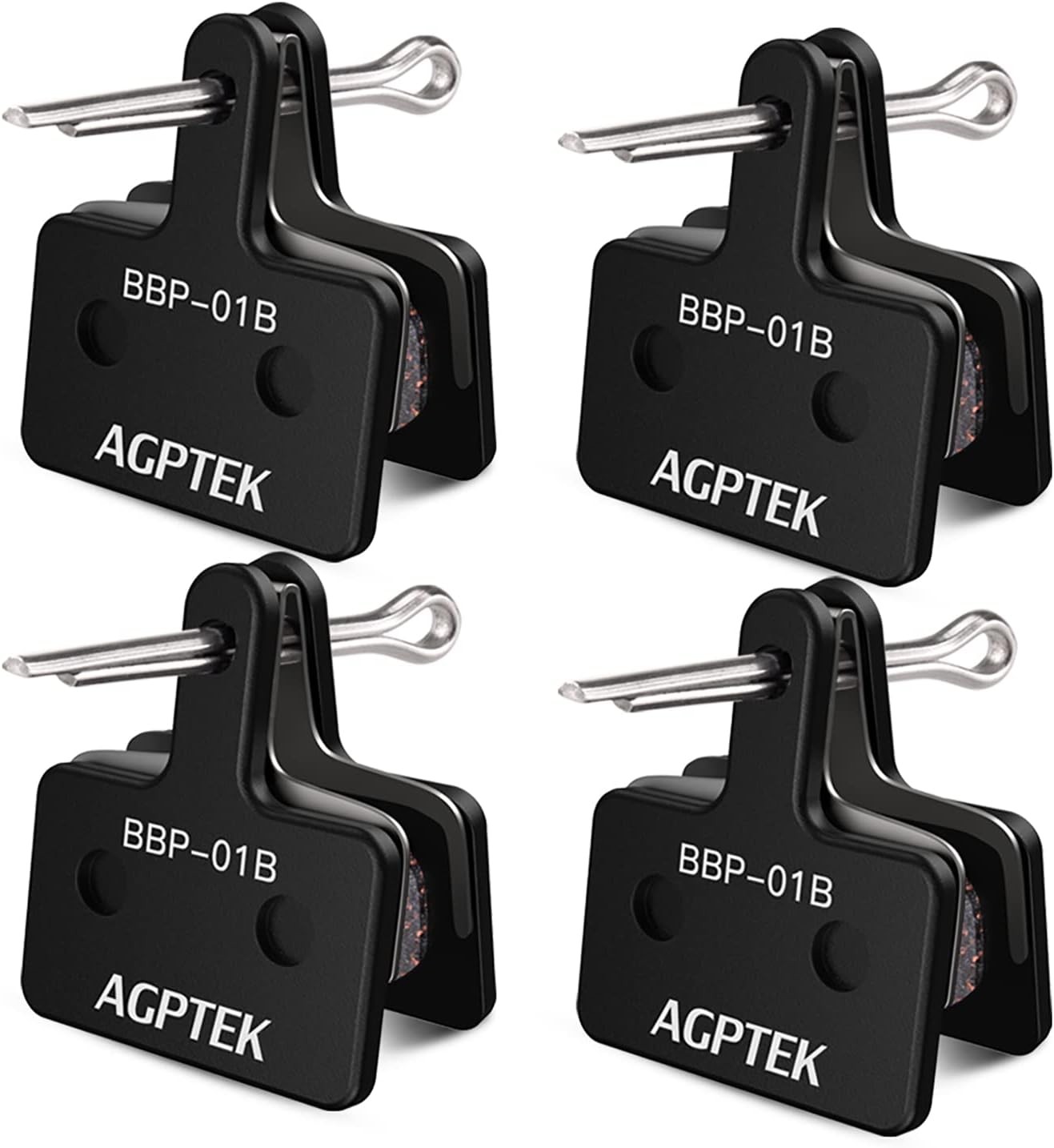 Plaquettes de frein à disque AGPTEK semi-métalliques pour vtt et vélo de route x4