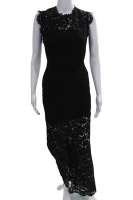 Rachel Zoe Women Maxi Dress Black Floral Sleeveless Cotton Size 0