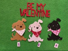 1 Cute Be My Valentine Dog In Bandana Scarf Cardstock die cuts scrapbook cards