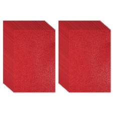 20 Sheets 2mm Glitter Foam Sheet 16x12" Red EVA Paper with Back Adhesive