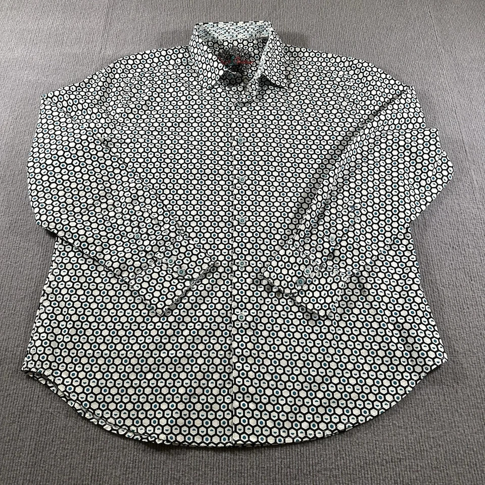 Robert Graham Shirt Mens XL Geometric Classic Fit Long Sleeve Flip Cuff EUC - Image 2 of 4