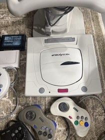 SEGA Sega Saturn White Console Bundle GDEMU, liteguns, movie/ram/mem Card