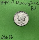 1944-P Mercury Dime 10c BU Uncirculated Coin  90% Silver