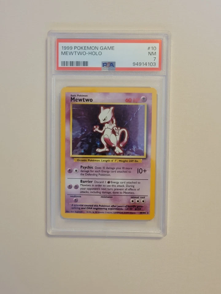 Mewtwo - Pokemon Base Set #10 - Near Mint PSA 7 - Original Legendary - Image 2 of 4