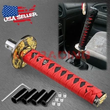 Samurai Sword Red Black Shift Knob Shifter Alloy Katana Adapters Universal 20cm
