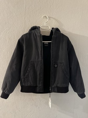 Zara Jacke Jungen Größe 140 Grau mit Kapuze Neu