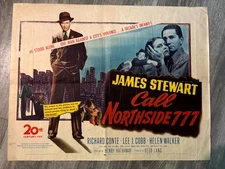 Call Northside 777 Rare Original 1948 Half Sheet Poster James Stewart Conte Cobb