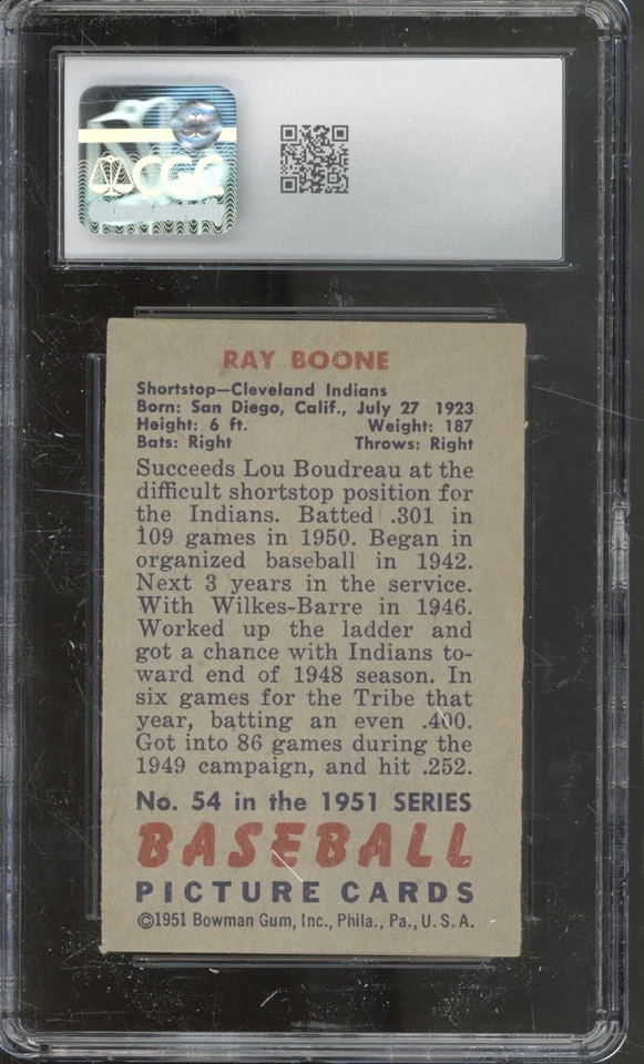 1951 Bowman Baseball Set-Break #54 Ray Boone EX-NM CGC 6 - Image 2 of 2
