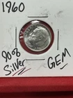 1960 P Roosevelt Dime 90% Silver US Mint Denver Fine Circulated