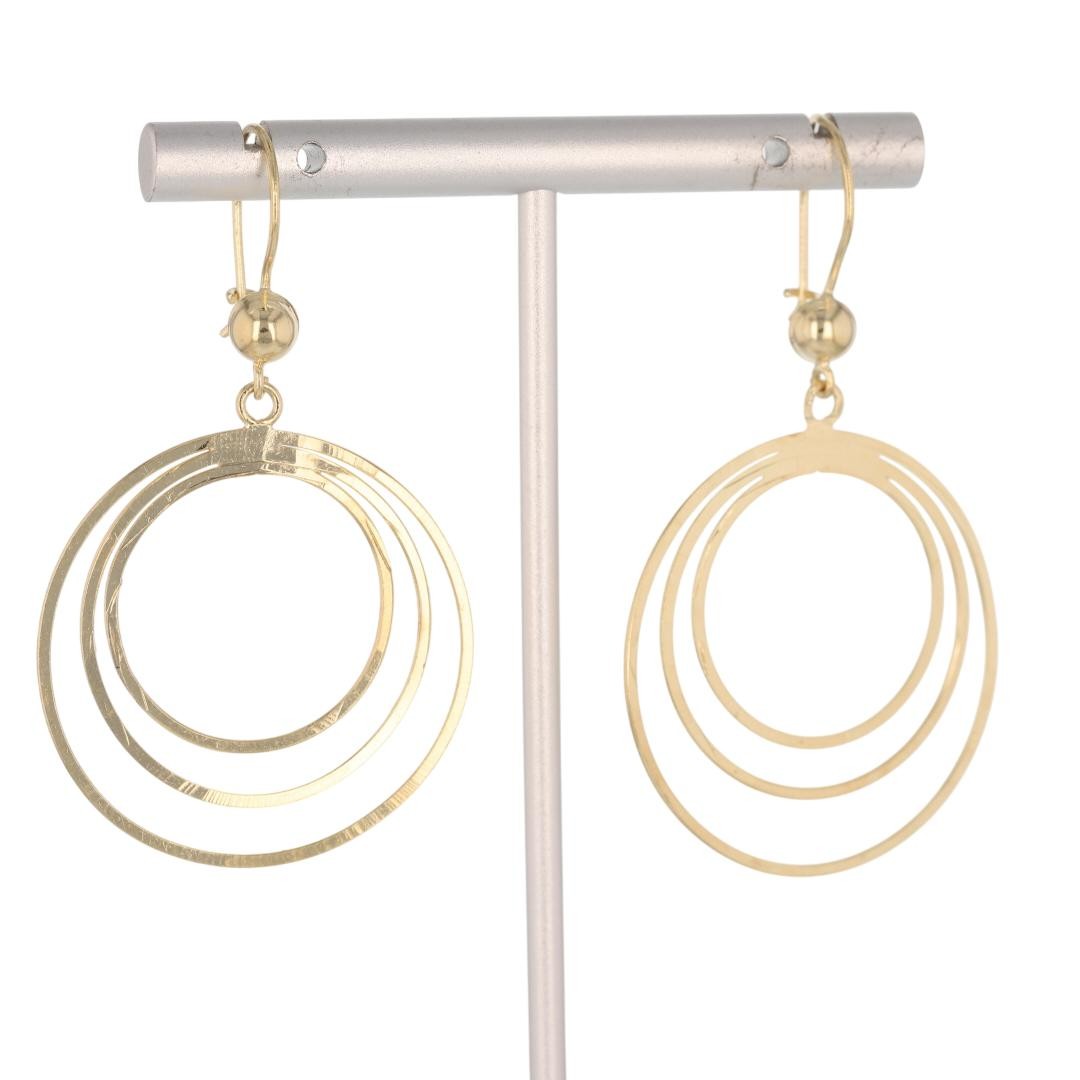 2.25" Multiple Circles Dangle/Drop Pair Earrings … - image 2